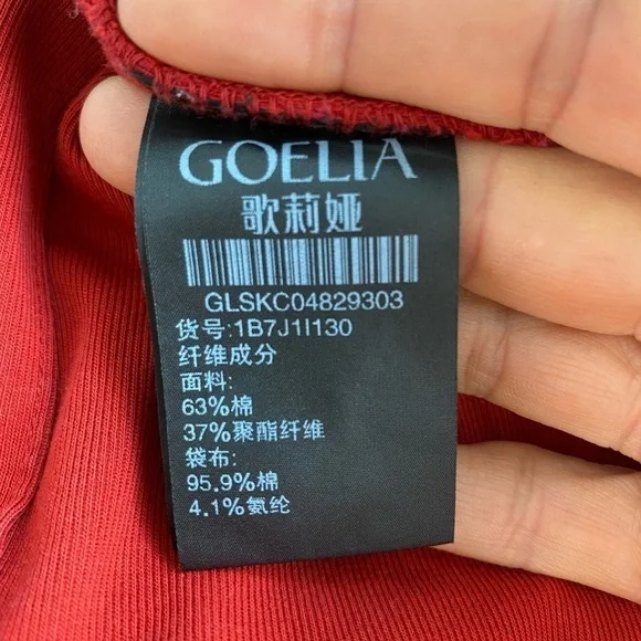 GOELIA High-Waisted Knitted Wide Leg Pull On Pants in Red size Medium (US 6) - Picture 9 of 9